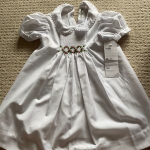 Smocked dress with flowers